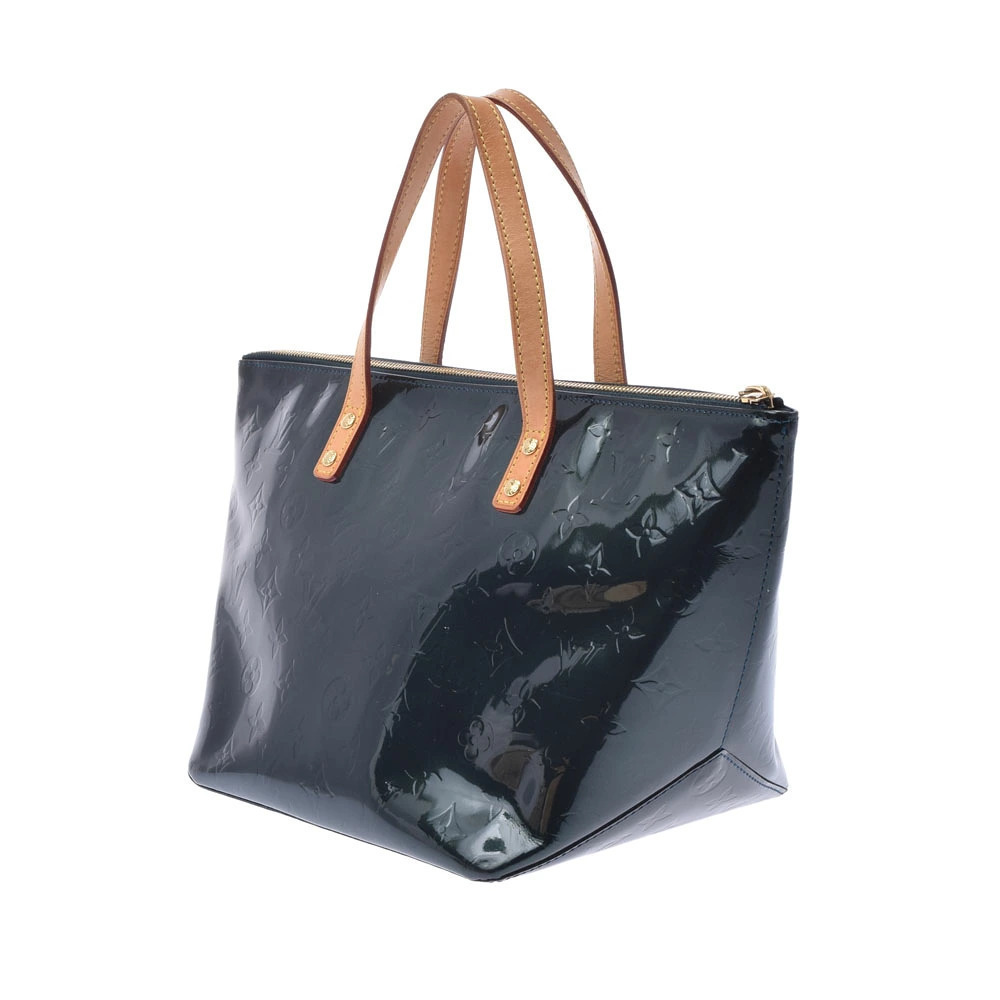 Louis Vuitton Nuit Monogram Handbag Leather Blue Vernis Bellevue Blue